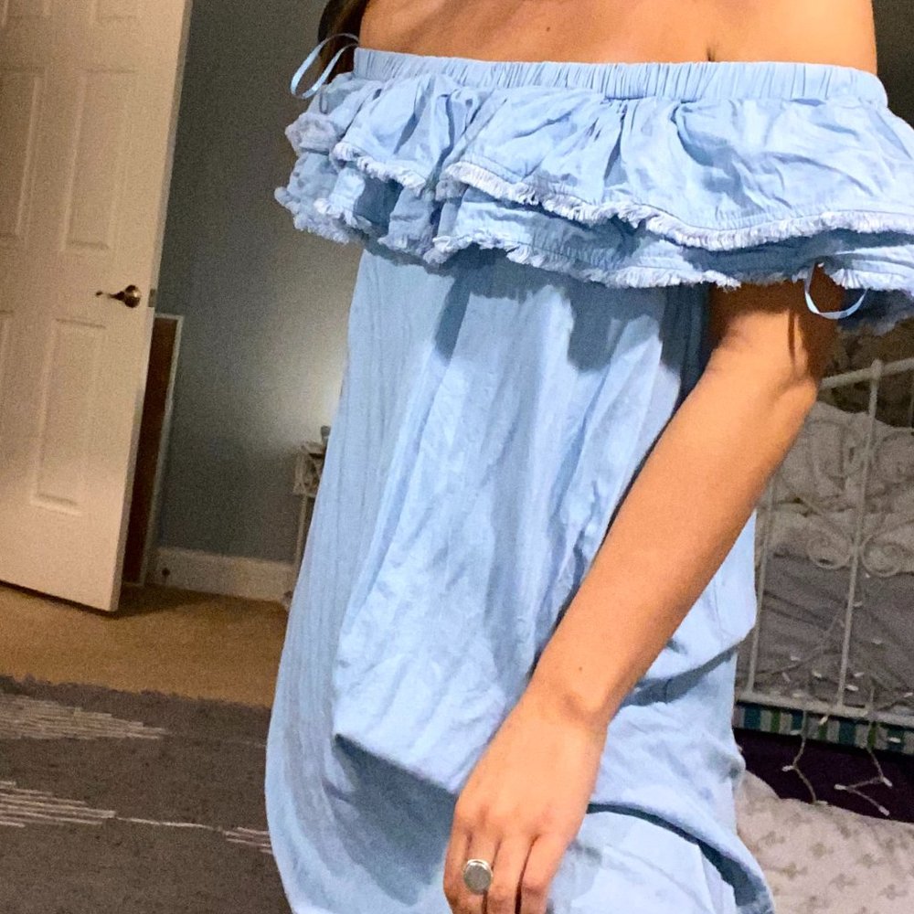 Off the Shoulder Denim Dress